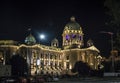 National Assembly of Serbia by Night Royalty Free Stock Photo